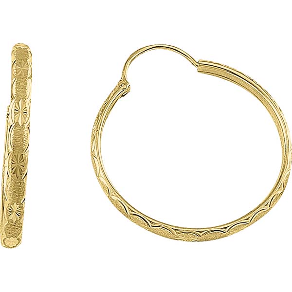 Arracadas Diamantadas 2.5 Cm Oro 10 K 