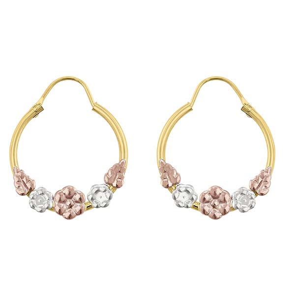 Arracadas Flores Oro Florentino 2.2 Cm Oro 10 K