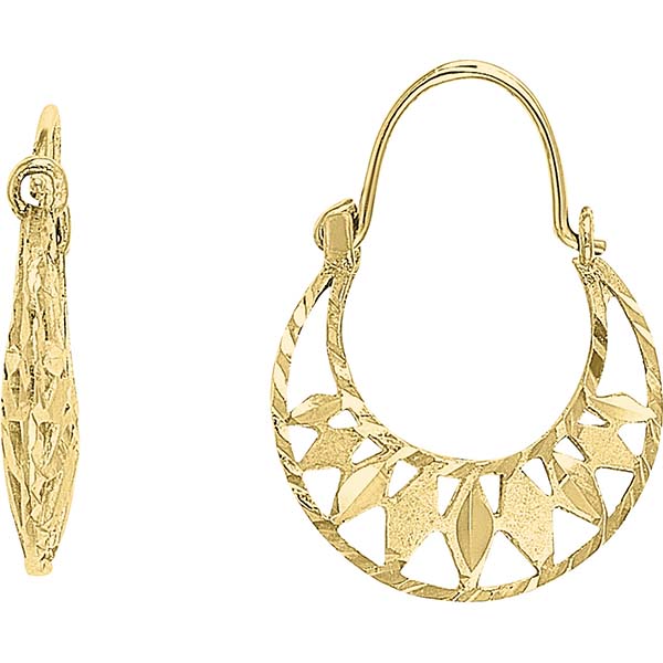 Arracadas Canasta 2 X 1.5 Cm Oro 10 K 