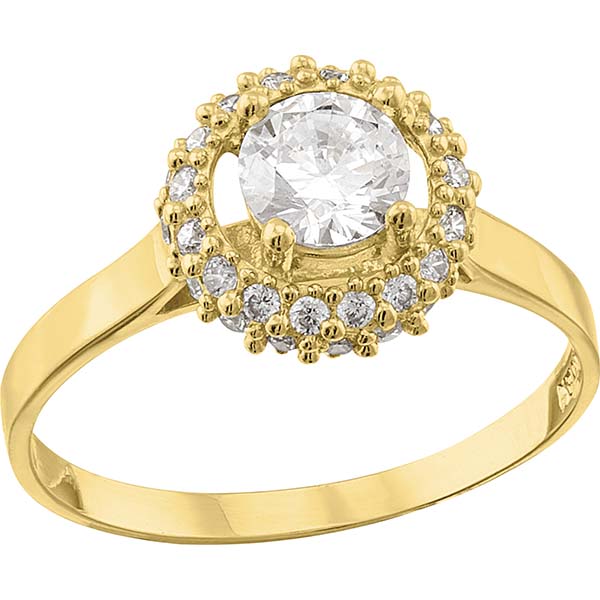 Anillo Galardon Con Circonias Blancas Oro 10 K