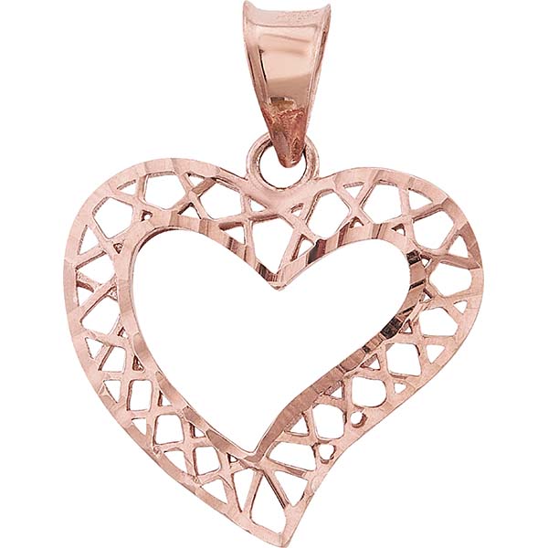 Dije Corazon Filigrana Oro Rosa 10 K