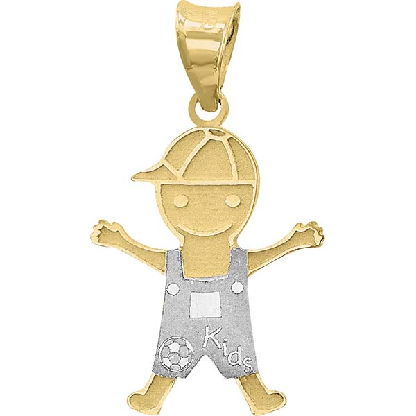 Dije De Niño Oro Blanco Y Oro Amarillo 10 K