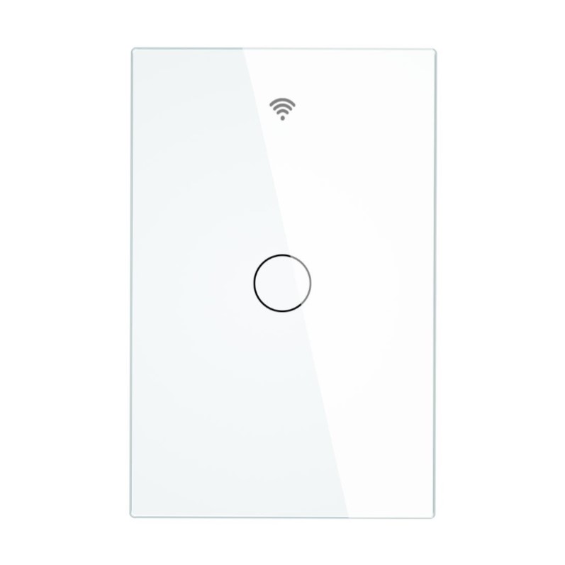 Apagador Inteligente Wifi Panel de Cristal Touch 1 Botón Compatible con Alexa y Google Home