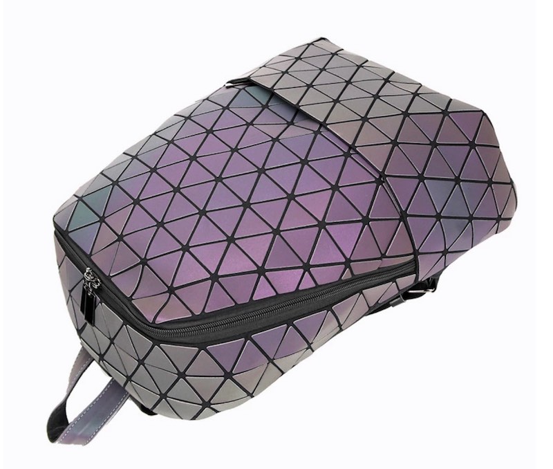 Mochila Backpack luminosa, holográfica, tornasol