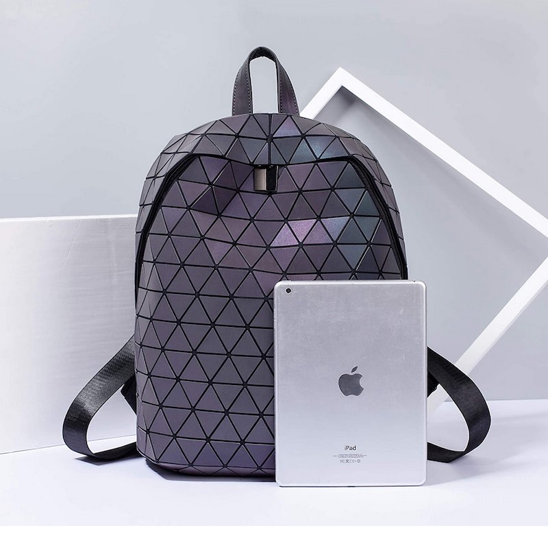 Mochila Backpack luminosa, holográfica, tornasol
