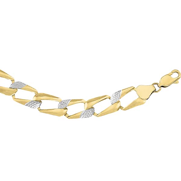 Esclava Caballero Eslabon Ancho De 21 Cm Oro 10 K