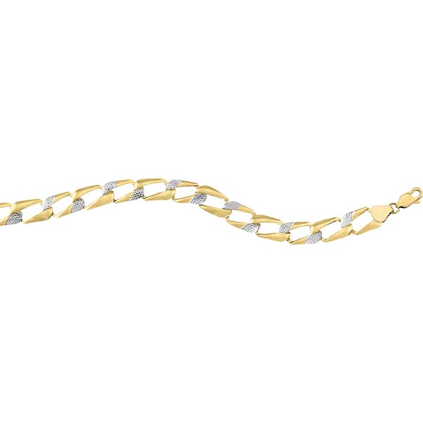 Esclava Caballero Eslabon Ancho De 21 Cm Oro 10 K