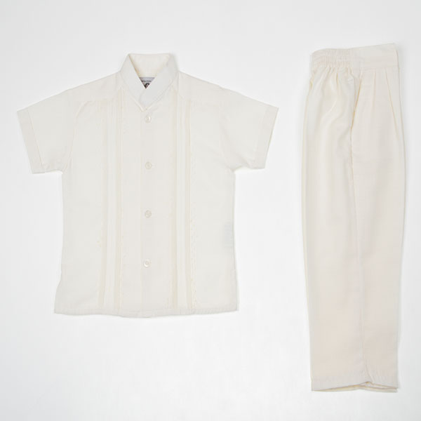 Conjunto Guayabera Bordada color Hueso