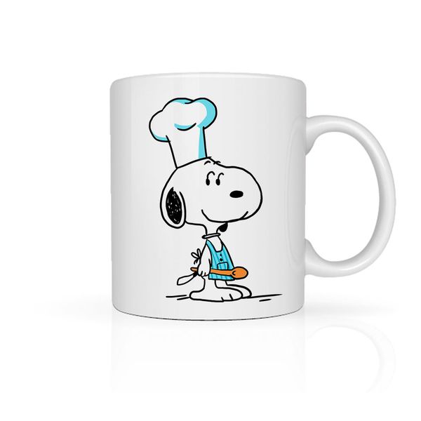 Taza SNOOPY CHEF para Café o Té11oz (330ml), Rapoza Collective, No se despinta, Perfecta para Regalo, Casa u Oficina.