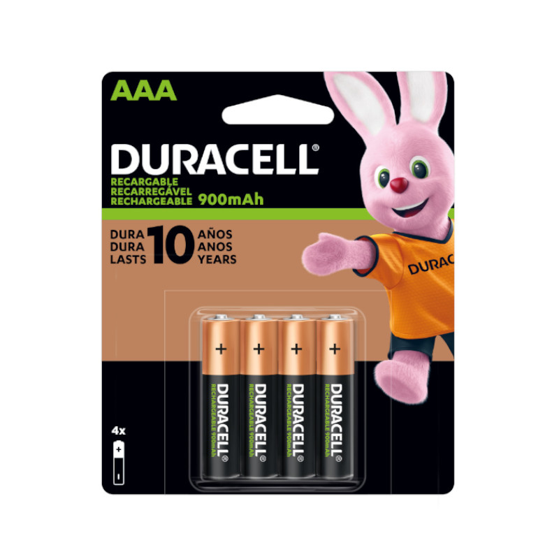 Pila Recargable AAA Duracell 900 Mah Con 4 Piezas 