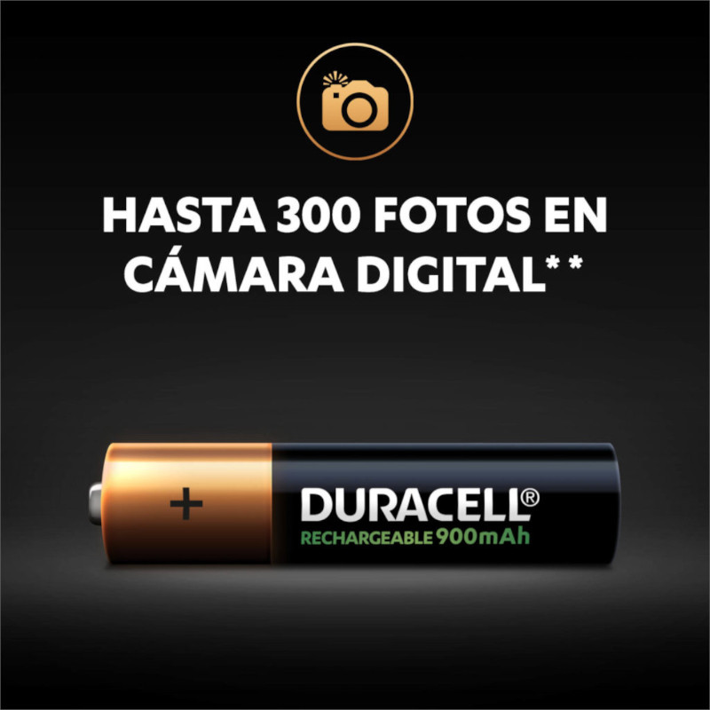 Pila Recargable AAA Duracell 900 Mah Con 4 Piezas 