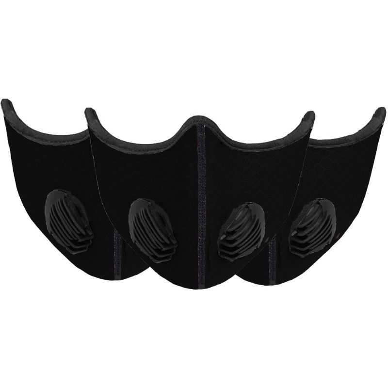 Paquete de 3 Cubrebocas Deportivos con Doble Válvula de Respiración Lavables y Reusables Para Cicilsmo y Deporte