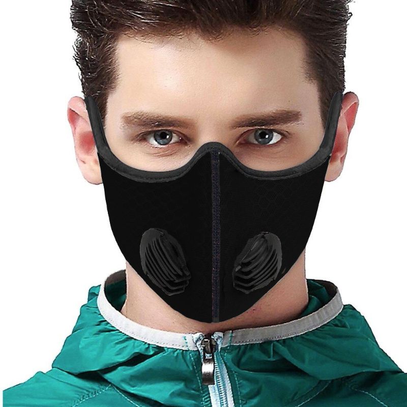 Paquete de 3 Cubrebocas Deportivos con Doble Válvula de Respiración Lavables y Reusables Para Cicilsmo y Deporte