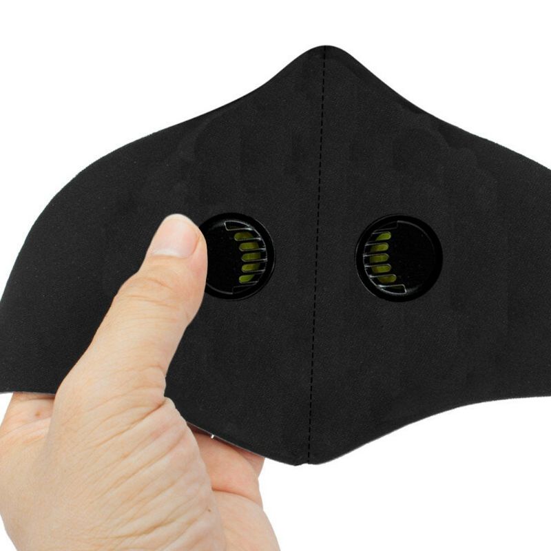 Paquete de 3 Cubrebocas Deportivos con Doble Válvula de Respiración Lavables y Reusables Para Cicilsmo y Deporte