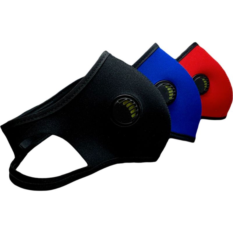 Paquete de 3 Cubrebocas Deportivos con Doble Válvula de Respiración Lavables y Reusables Para Cicilsmo y Deporte