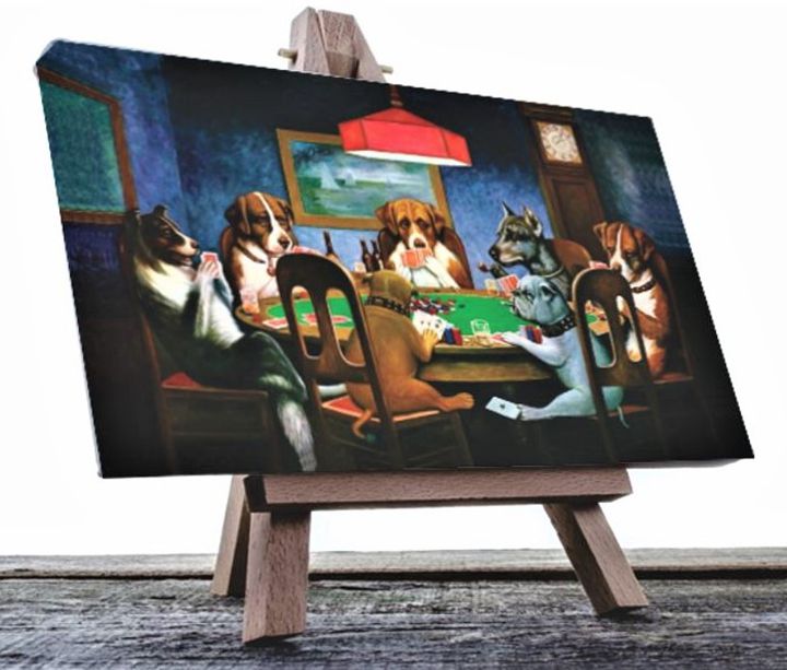 Cuadro Canvas Perros jugando Poker de  Cassius Marcellus Coolidge