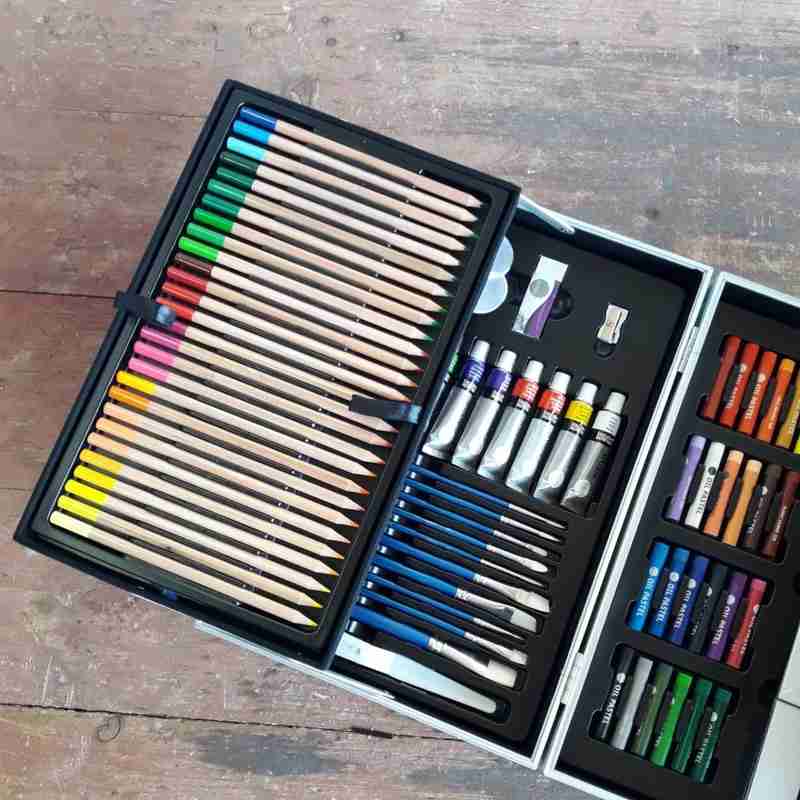 Set Arte 122 Piezas Portafolio Aluminio Kit