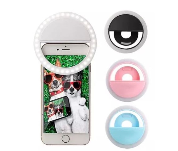 Aro Luz Led Recargable Selfie Flash Android Ios Clip 3 Niveles de luz