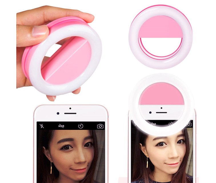 Aro Luz Led Recargable Selfie Flash Android Ios Clip 3 Niveles de luz