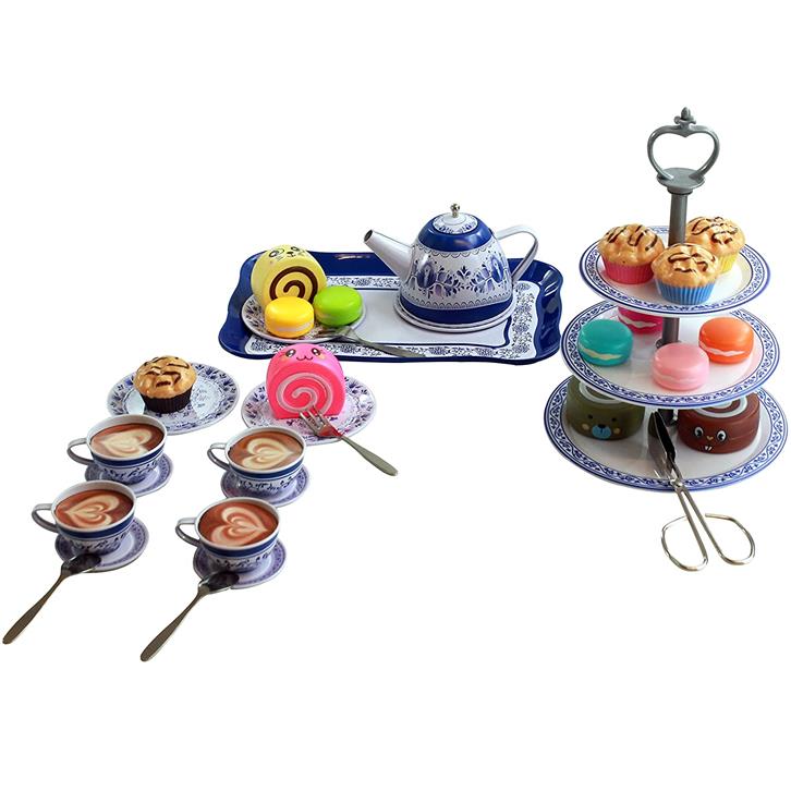 Juego De Té High Tea Cake Set For Four Azul