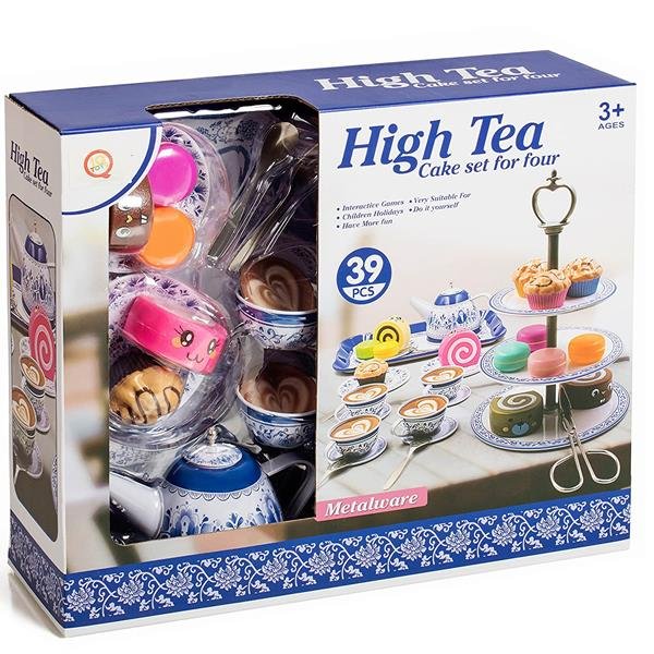 Juego De Té High Tea Cake Set For Four Azul