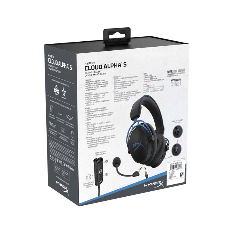 DIADEMA KINGSTON HX CLOUD ALPHA S 7.1 NEGRO/AZUL C/MIC 3.5MM HX-HSCAS-BL/WW