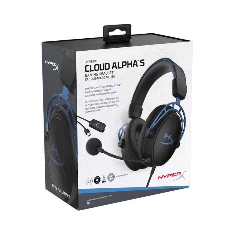 DIADEMA KINGSTON HX CLOUD ALPHA S 7.1 NEGRO/AZUL C/MIC 3.5MM HX-HSCAS-BL/WW