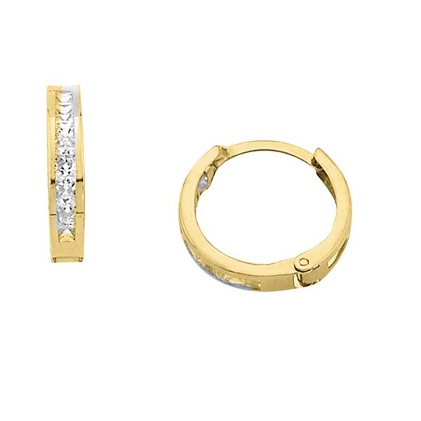 Huggies Línea Circonias 1.4 Cm Oro 14 K 