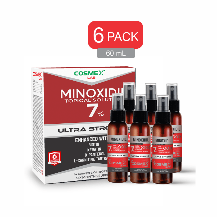 MINOXIDIL 7% Crecimiento de Cabello CosmexLab Ultra Strong 60 ml 6 mes