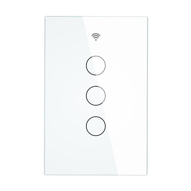 Apagador Inteligente Wifi Touch de 3 Botones Compatible con Alexa y Google Home