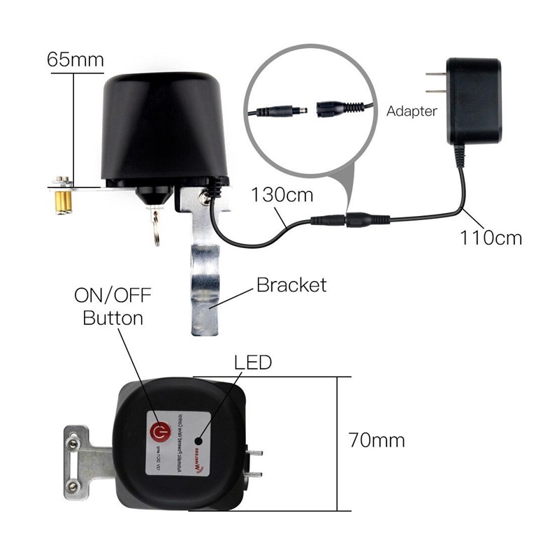 Válvula Inteligente Wifi para Gas y Agua Compatible con Alexa y Google Home