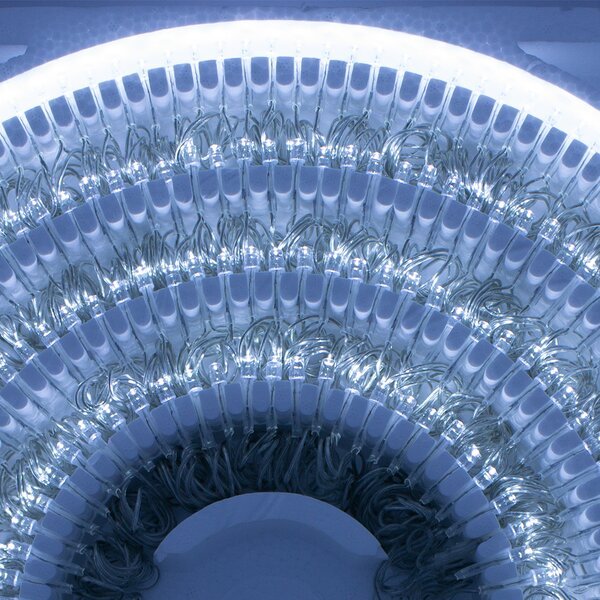 Serie Decorativa Luz Led Blanca Fría Foco Tipo Diamante Cable Transparente 18 m