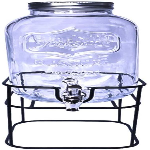 Dispensador De Bebidas Vitrolero Agua Vidrio Con Base Mason Jar Top Choice 