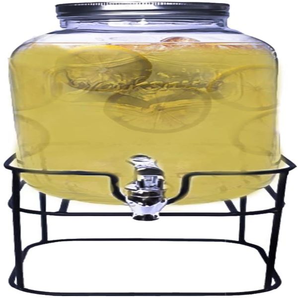 Dispensador De Bebidas Vitrolero Agua Vidrio Con Base Mason Jar Top Choice 