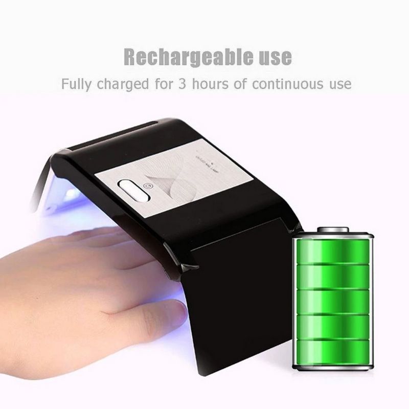 Mini Lámpara de Uñas UV LED 36W, LBP, Esmalte Gel, Plegable, Portátil, Recargable, 13cm (5in) -Rosa