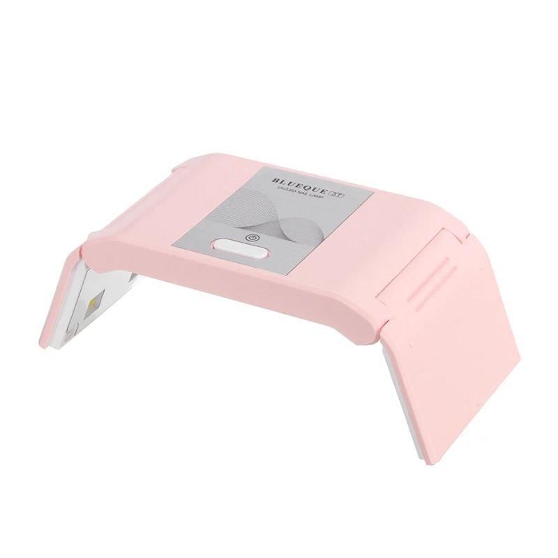 Mini Lámpara de Uñas UV LED 36W, LBP, Esmalte Gel, Plegable, Portátil, Recargable, 13cm (5in) -Rosa