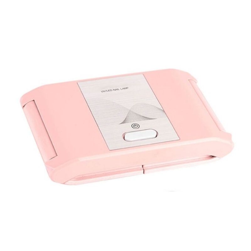 Mini Lámpara de Uñas UV LED 36W, LBP, Esmalte Gel, Plegable, Portátil, Recargable, 13cm (5in) -Rosa