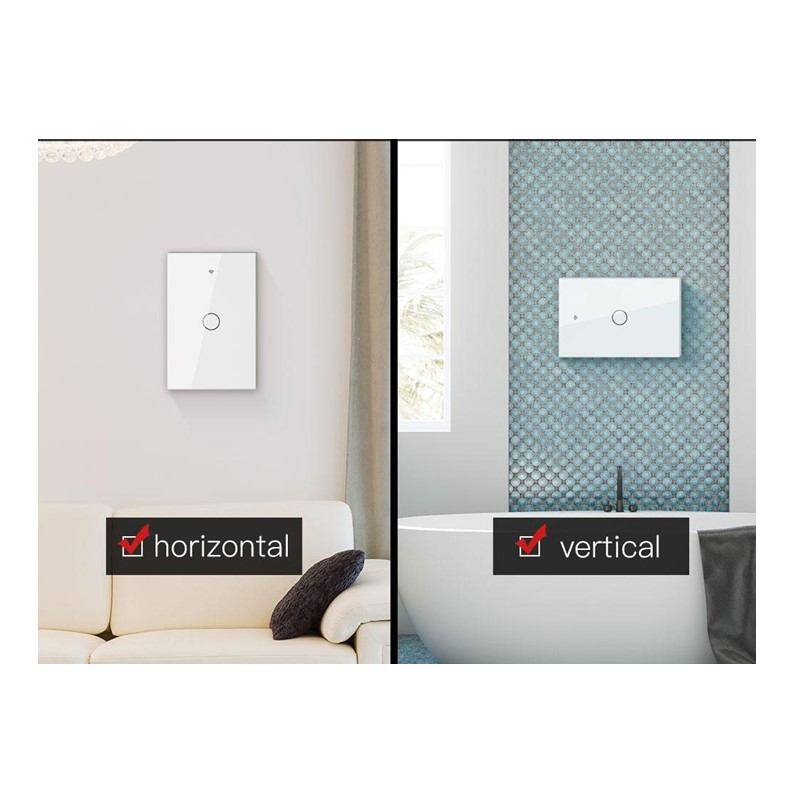 Apagador Inteligente Wifi Touch de 1 Botón No Requiere Neutro Compatible con Alexa y Google Home