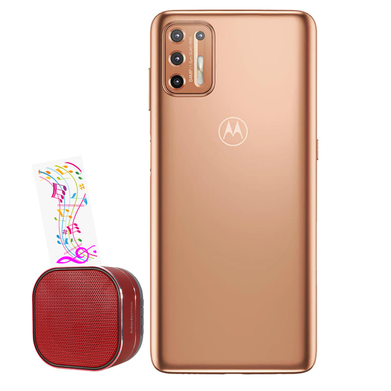 Celular Motorola Moto G9 Plus dual 4+128GB- Rosa oro + Bocina