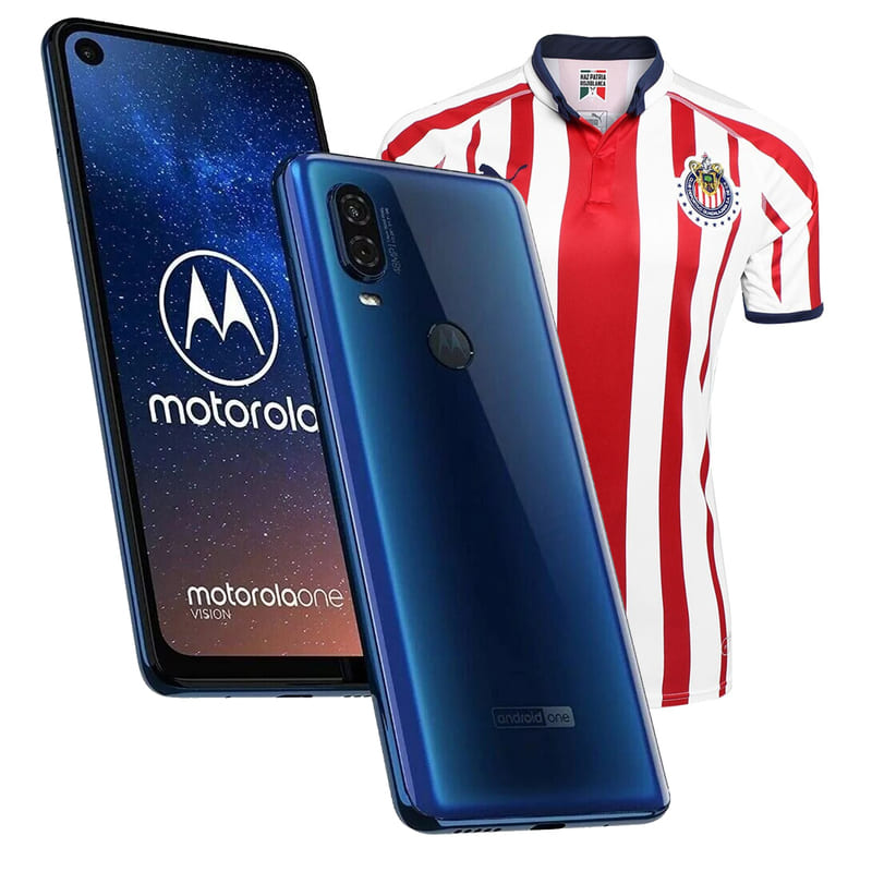 Celular Motorola One Vision 128 GB Azul zafiro 4 GB RAM + Jersey chivas local