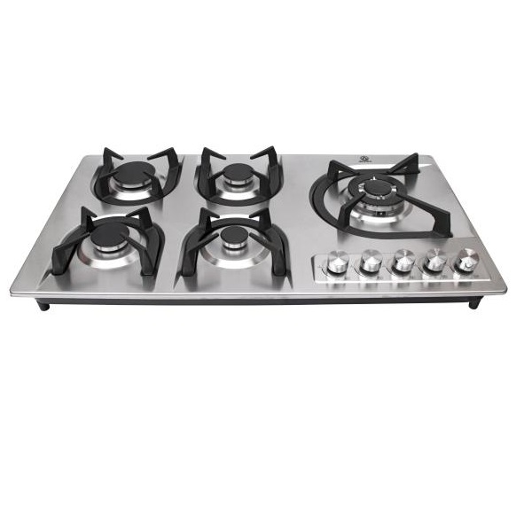 Combo campana decorativa de isla con cristal curvo y parrilla para gas empotrable SUPRA ASCEA campana extractora de acero parrilla de 90 cm con cubierta de acero inoxidable 