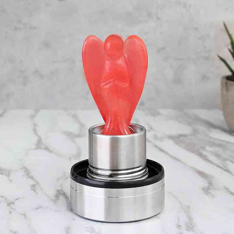 BOTELLA AGUA ANGEL CRISTAL GEMA CUARZO OJO DE TIGRE