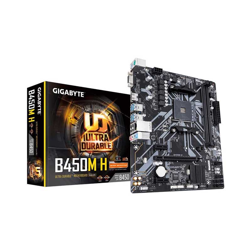 MB GIGABYTE B450M H RYZEN3 2XDDR4 VGA HDMI D-SUB B450M H REV 1.0