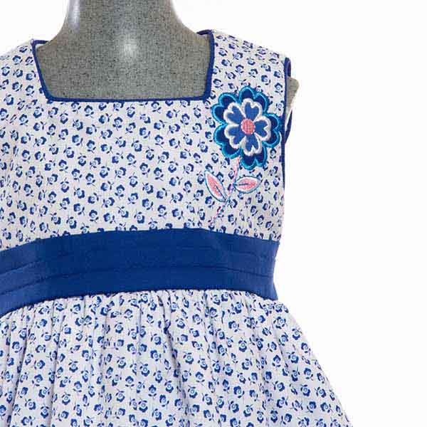 Vestido para Niña Pequeña 1 a 3 años color Blanco Floreada.