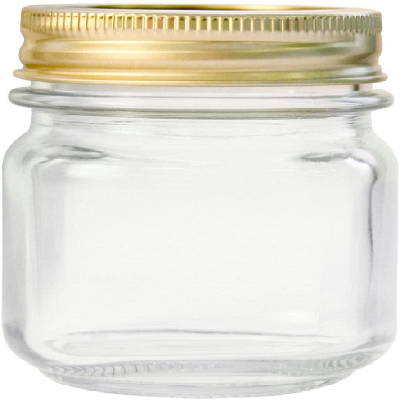 Frasco Para Conservas Mason Jar 236 Ml Tapa Dorada 6 Piezas