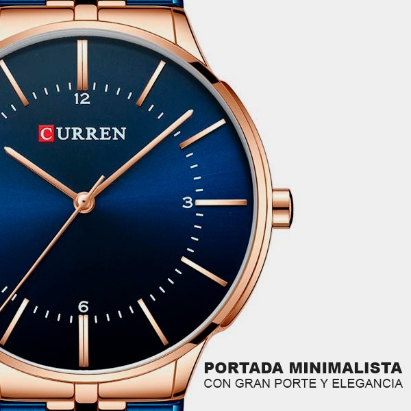 Reloj de Hombre Metálico Curren 8321 Azul Clásico y Elegante