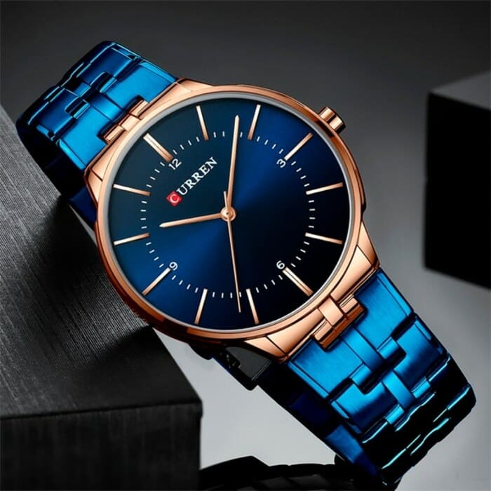 Reloj de Hombre Metálico Curren 8321 Azul Clásico y Elegante