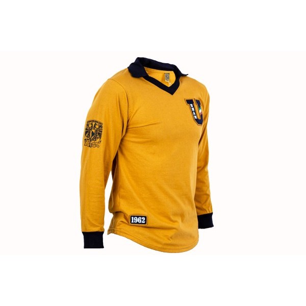 Playera retro manga larga Pumas Hombre Oro