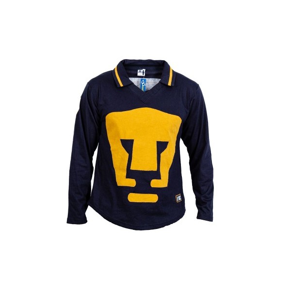 Playera retro manga larga  Pumas Hombre Azul
