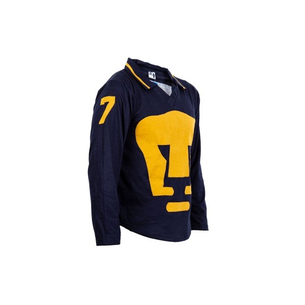 Playera retro manga larga  Pumas Hombre Azul